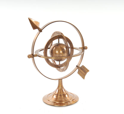 5.5" X 7" X 8.5" Brass Armillary