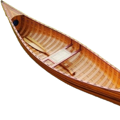 26.25" X 118.5" X 16" Wooden Canoe With Ribs Curved Bow