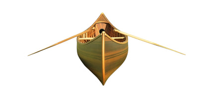 26.25" X 118.5" X 16"  Matte Finish Wooden Canoe With Ribs Curved Bow