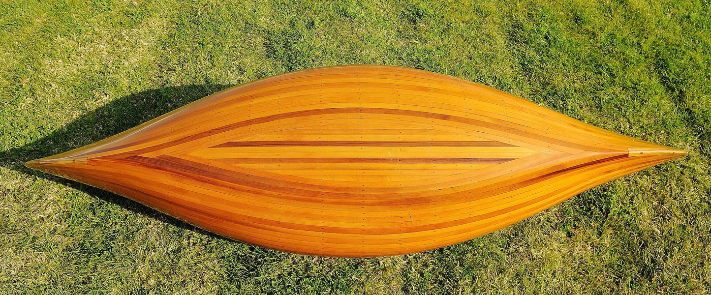 20.25" X 70.5" X 15" Wooden Canoe With Ribs