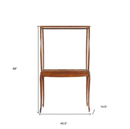 15" Brown And Clear Glass Standard Display Stand