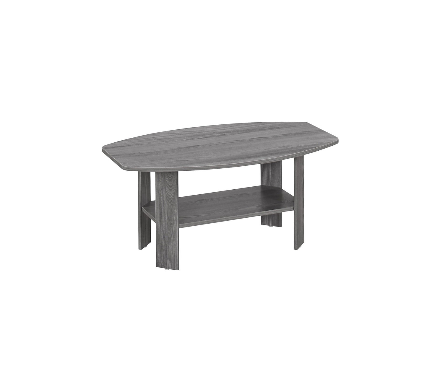 Set of Three 36" Gray Coffee Table With Shelf