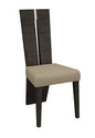 Set of Two Gray And Dark Brown Upholstered Dining Side Chairs