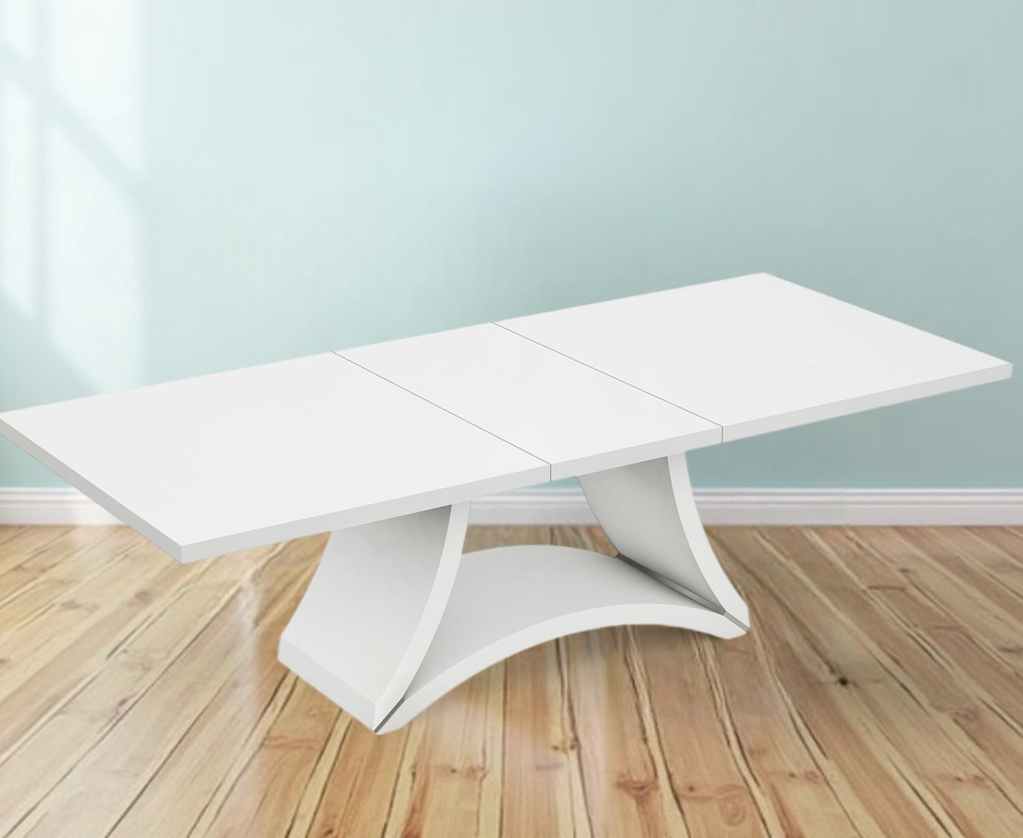 98" White Solid Manufactured Wood Dining Table