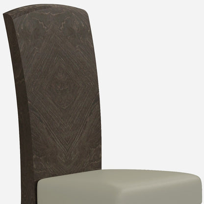 Set of Two Gray And Espresso Upholstered Dining Side Chairs