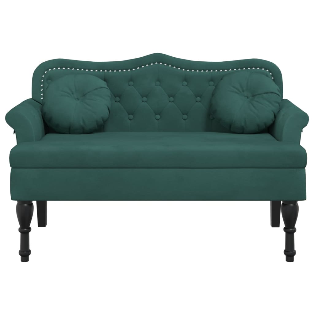 Bench with Cushions Dark Green 47.4"x25.6"x29.5" Velvet