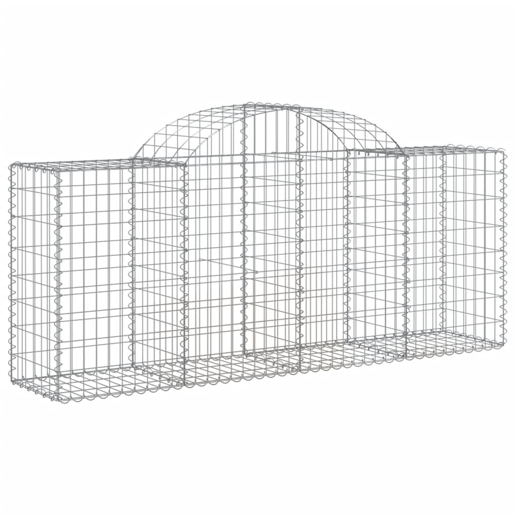 Arched Gabion Baskets 7 pcs 78.7"x19.7"x31.5"/39.4" Galvanized Iron