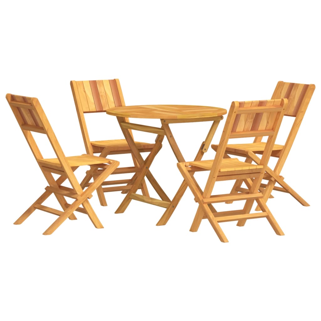 5 Piece Patio Dining Set Solid Wood Teak