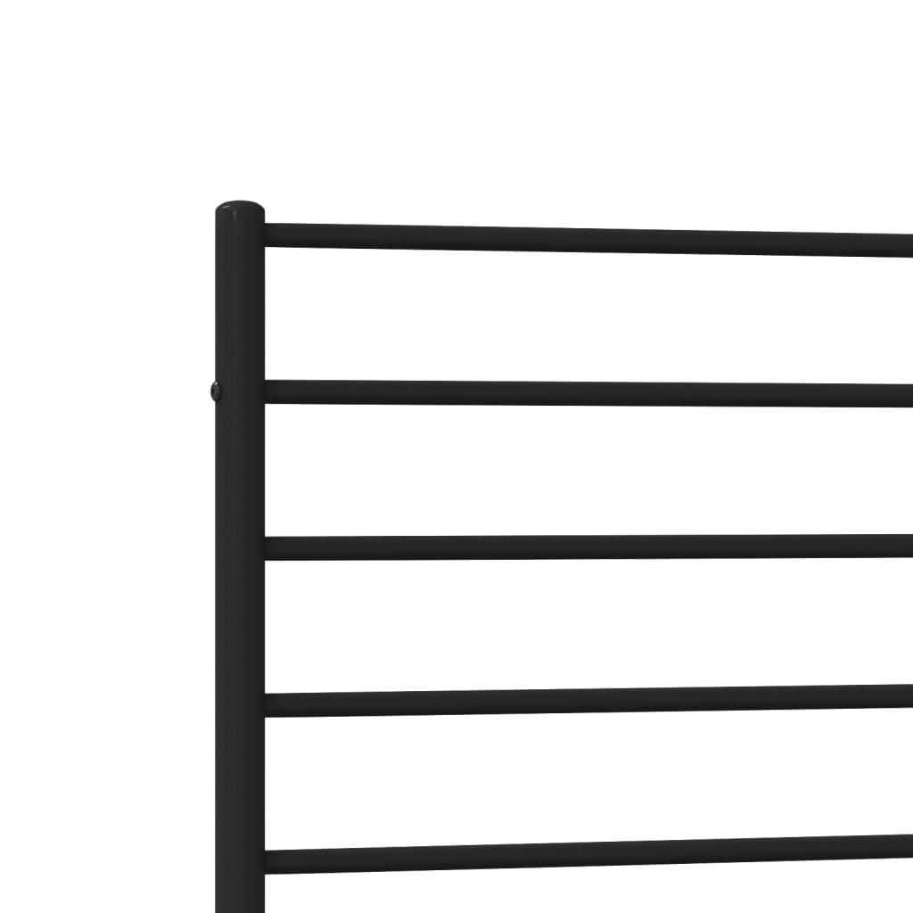 Metal Bed Frame without Mattress with Headboard Black 39.4"x74.8"