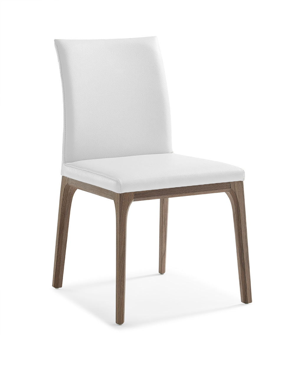 Set of Two White And Brown Upholstered Faux Leather isequal(Yes,No,Wood Dining Side Chairs