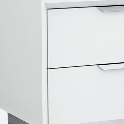 21" White Two Drawers Nightstand