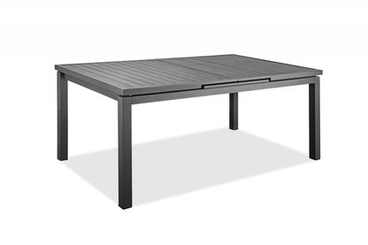 71" Gray Aluminum Extendable Outdoor Dining Table