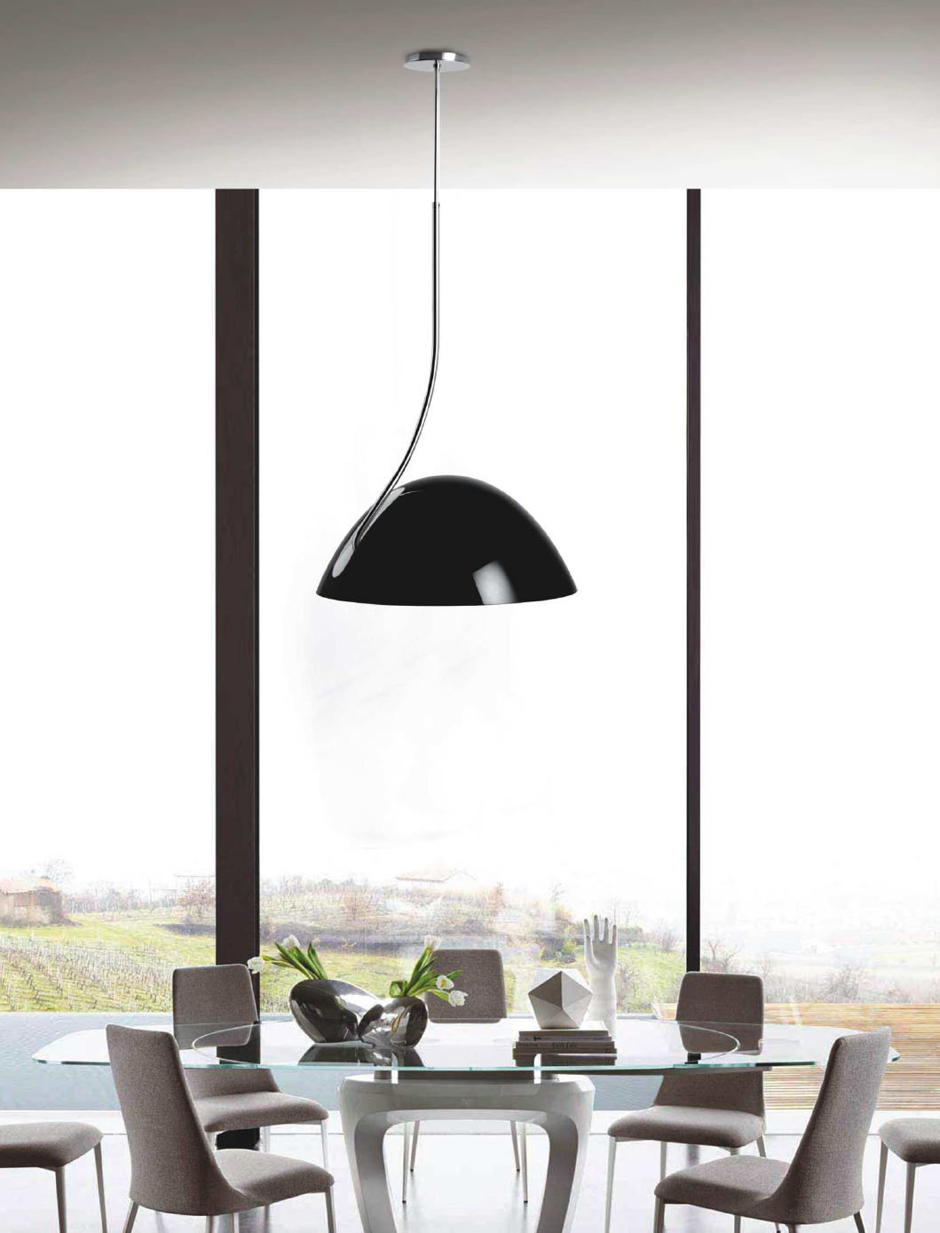 19 X 19 X 40.5 Black Aluminum Pendant Lamp