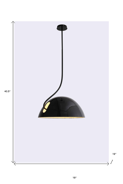 19 X 19 X 40.5 Black Aluminum Pendant Lamp