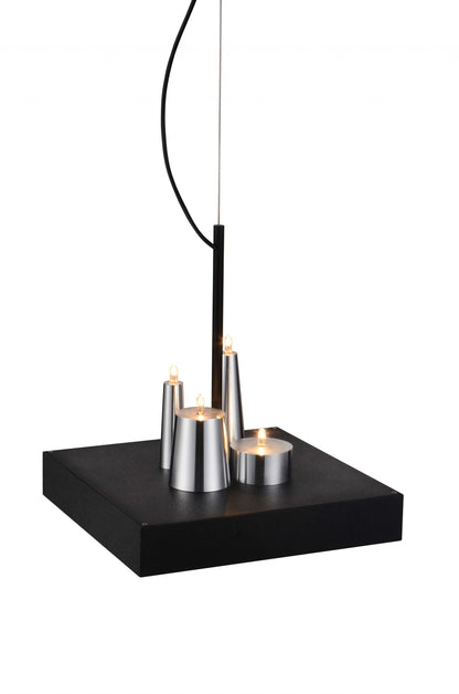 14 X 14 X 59 Black Stainless Steel Pendant Lamp