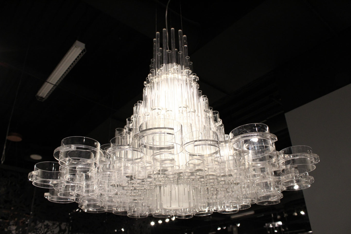 39 X 39 X 70 White Acrylic Pendant Lamp