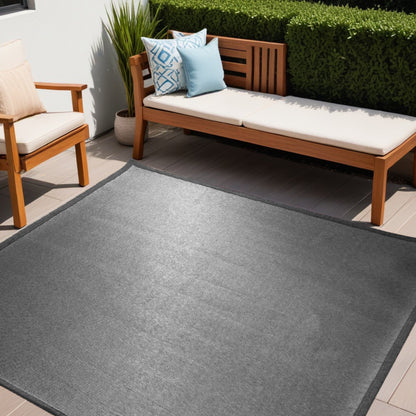 5' Charcoal Square Indoor Outdoor Area Rug