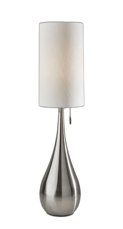 35" Brushed Steel Metal Teardrop Table Lamp