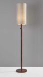 65" Solid Wood Traditional Shaped Floor Lamp With Beige Drum Shade