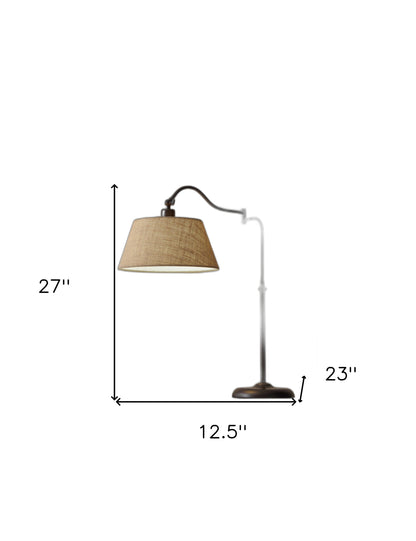 Dark Bronze Metal Swing Arm Adjustable Table Lamp