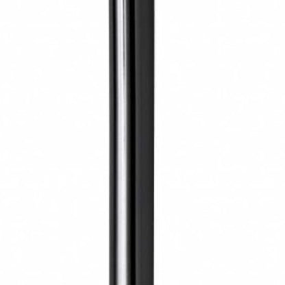 74" Black Nickel Floor Lamp With White Fabric Shade