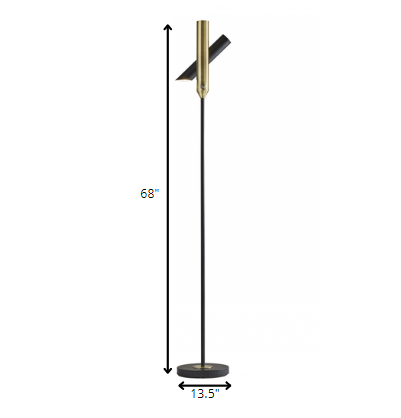 13.5"  X 13.5"  X 68" Black Metal Led Torchiere