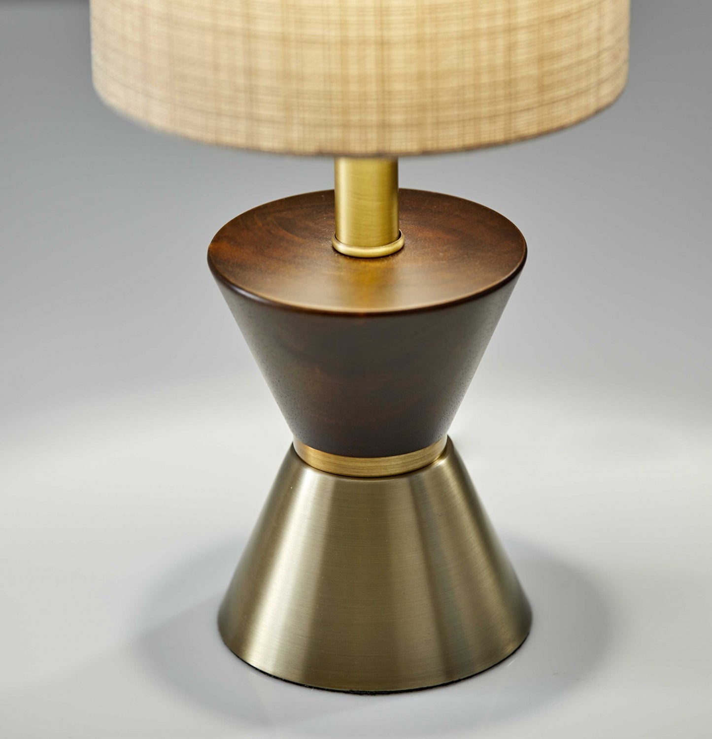 Brass Wood Metal Diabolo Table Lamp