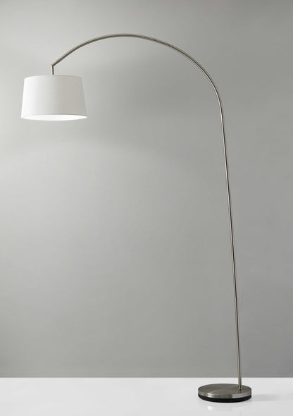 Sweeping Curve Floor Lamp In Black Metal