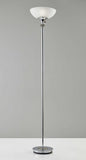 Modern Chrome Thick Pole Torchiere Floor Lamp