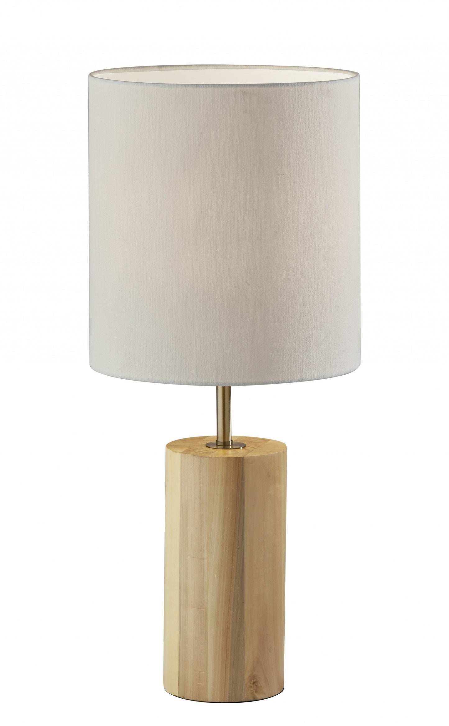 Black Wood Circular Block Table Lamp