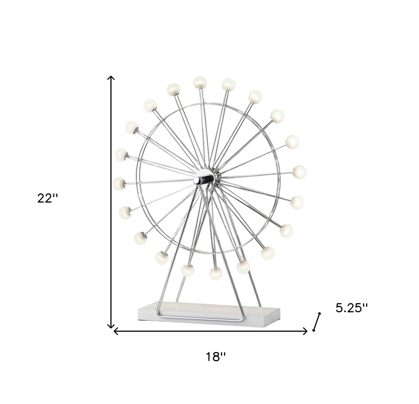 22" Off White Metal Multi Light Bedside LED Table Lamp With Off White Globe Shade