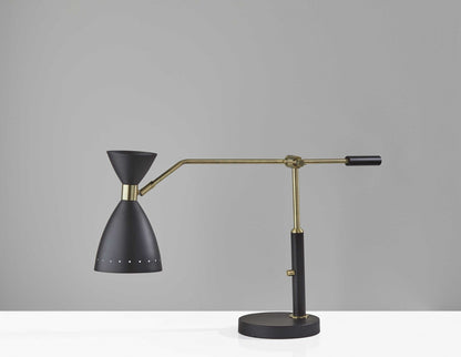 Brass Cinch Black Metal Adjustable Desk Lamp