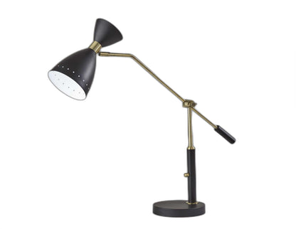 Brass Cinch Black Metal Adjustable Desk Lamp