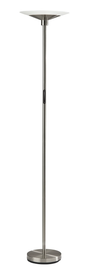 71" Steel Led Torchiere Floor Lamp With White Solid Color Cone Shade