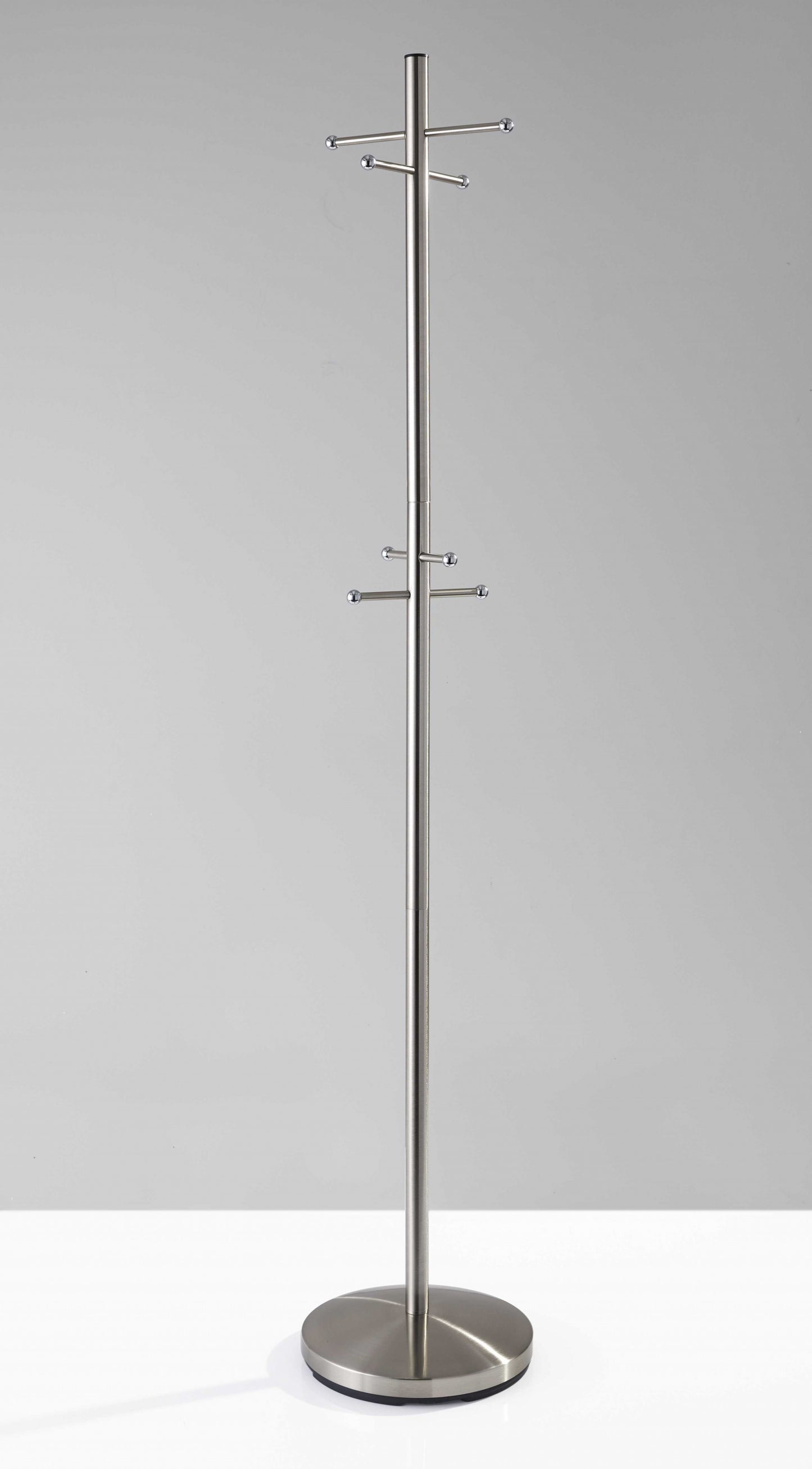 13" X 67" Brushed Steel Brushed Steel Coat Rack