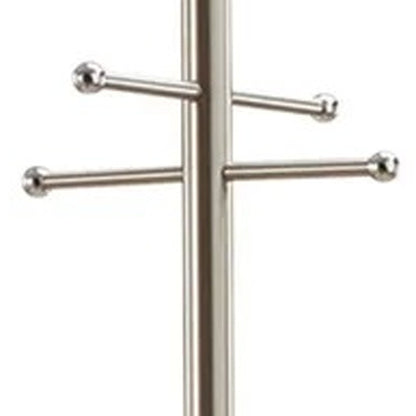 13" X 67" Brushed Steel Brushed Steel Coat Rack