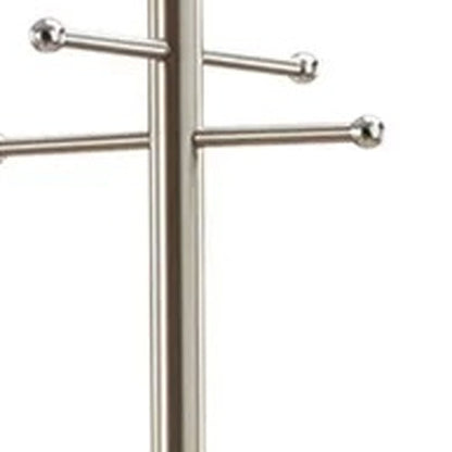 13" X 67" Brushed Steel Brushed Steel Coat Rack