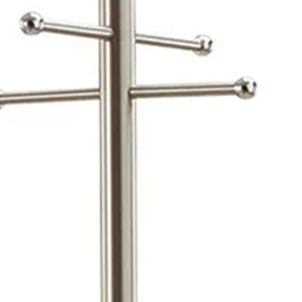 13" X 67" Brushed Steel Brushed Steel Coat Rack