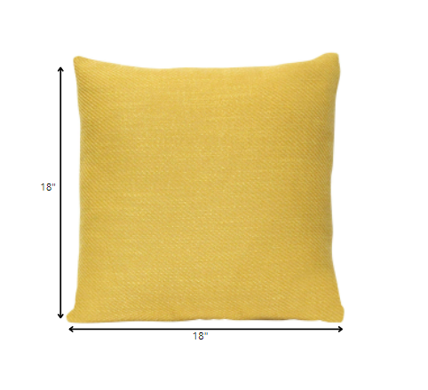 18" Mustard Yellow Tweed Textured Velvet Throw Pillow