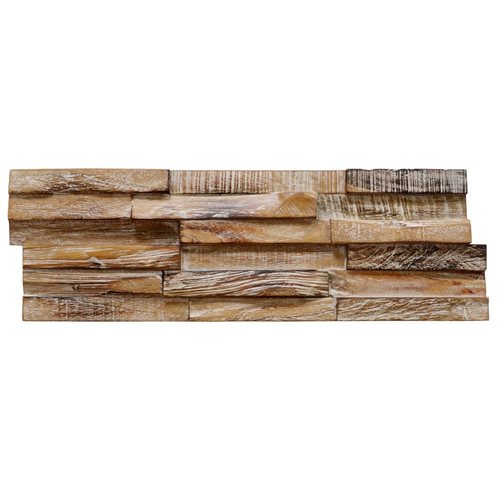 3D Wall Cladding Panels 10 pcs 10.9 ft² Solid Teak Wood