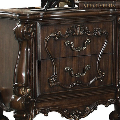 31" Brown Two Drawers Nightstand