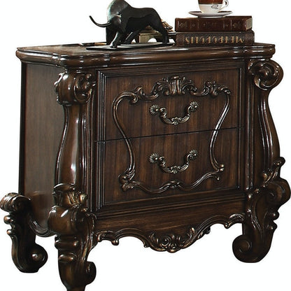 31" Brown Two Drawers Nightstand