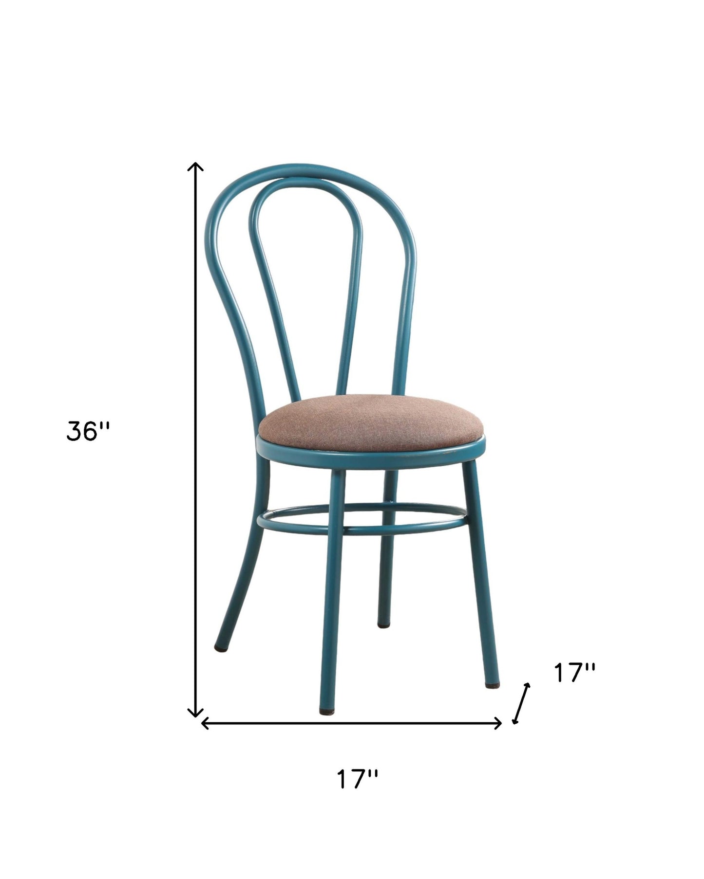 Set of Two Taupe And Teal Blue Upholstered Dining Side Chairs