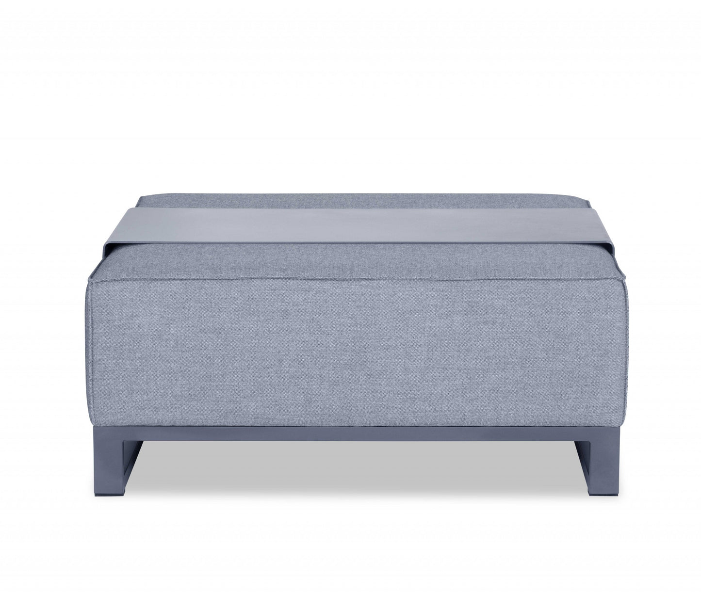 40" Gray Linen Cocktail Ottoman