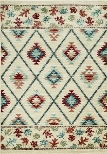 8' X 10' Ivory Lodge Area Rug