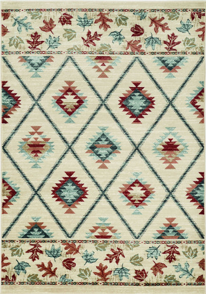 8' X 10' Ivory Lodge Area Rug