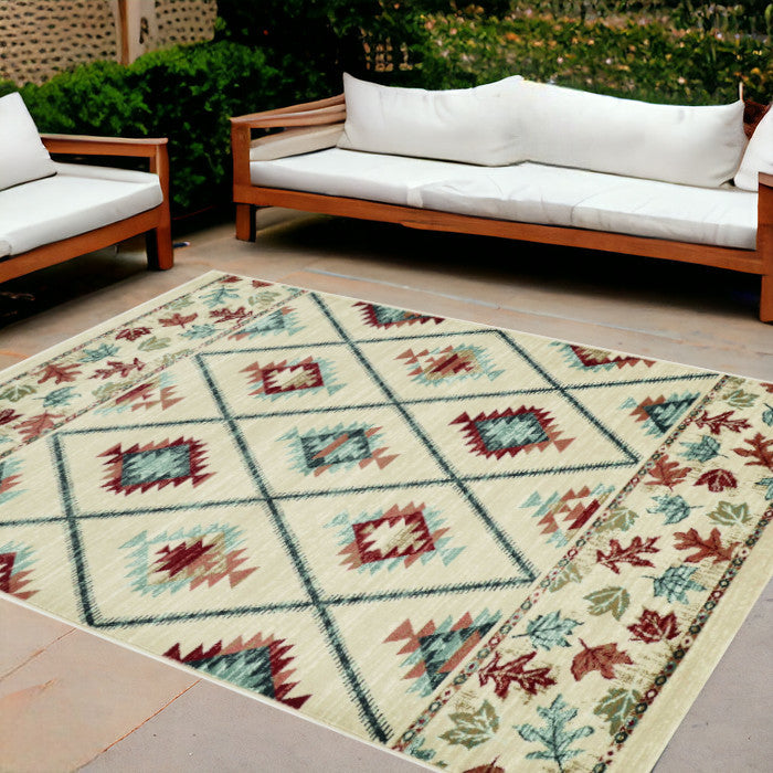 8' X 10' Ivory Lodge Area Rug