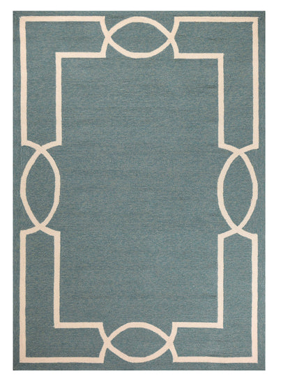 8' X 11' Gray and Ivory Handmade Indoor Outdoor Area Rug