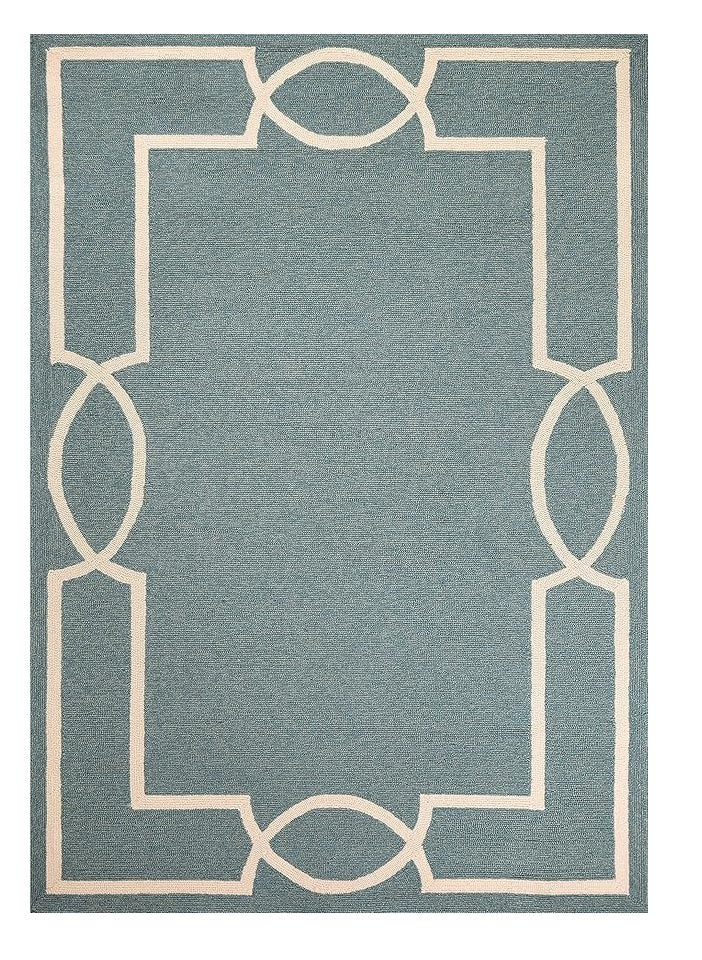 8' X 11' Gray and Ivory Handmade Indoor Outdoor Area Rug