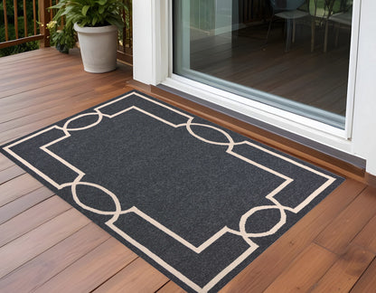 5' X 7' Gray Handmade Indoor Outdoor Area Rug